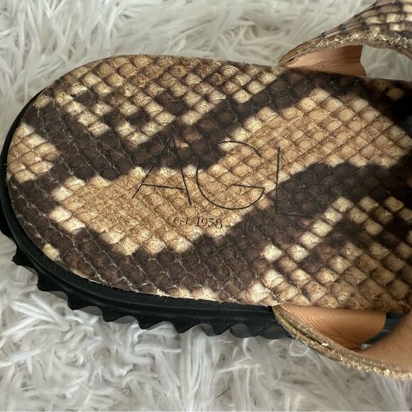 AGL Violante Snake Print Leather Sandals with Lug Platform Sole Size 10.5 - Picture 9 of 10